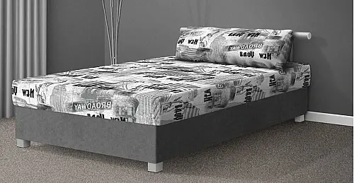 Postel OMAR 120cm, s matrací, s roštem a s úložným prostorem Horká Nabídka