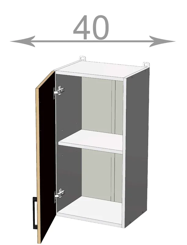 Levný Capri W4072, kuchyňská skříňka š.40, korpus grafit, dvířka dub Craft šedý
