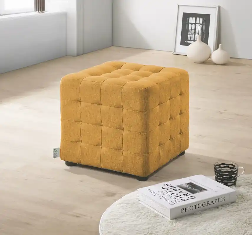 Taburet CUBIX II žlutá látka Cenově Výhodný