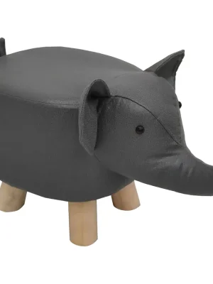Jen Po Omezenou Doba Taburet ve tvaru slůně, šedá/přírodní, BALBO