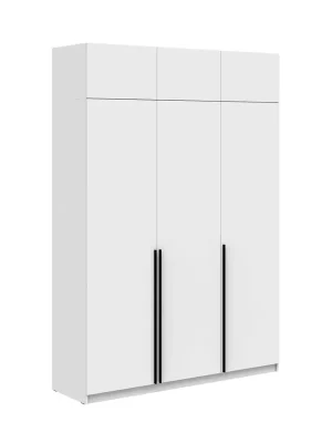 ELEGANT D vysoká šatní skříň 3D, bílý mat Přímo Od Výrobce