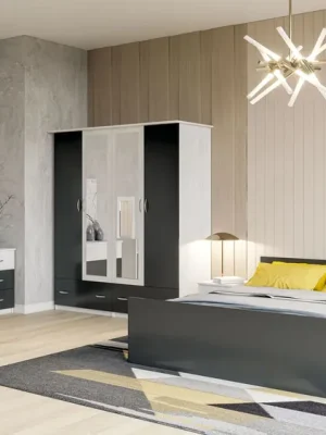 ESSEX ložnicová sestava, antracit/light artwood Cenově Výhodný