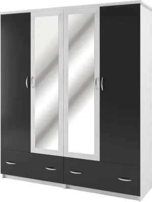 ESSEX šatní skříň 4D, antracit/light artwood Sezónní Sleva