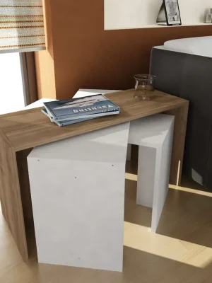 Aktuální RIFU konferenční stolek, bílá/ořech