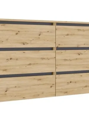Zlevněný IDEA šuplíková komoda 1200, Oak Artisan / Grafite grey
