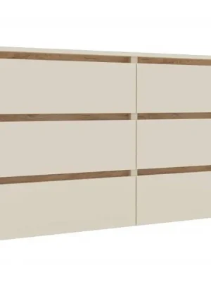 Výprodej IDEA šuplíková komoda 1600, Satin / Gold Kraft oak