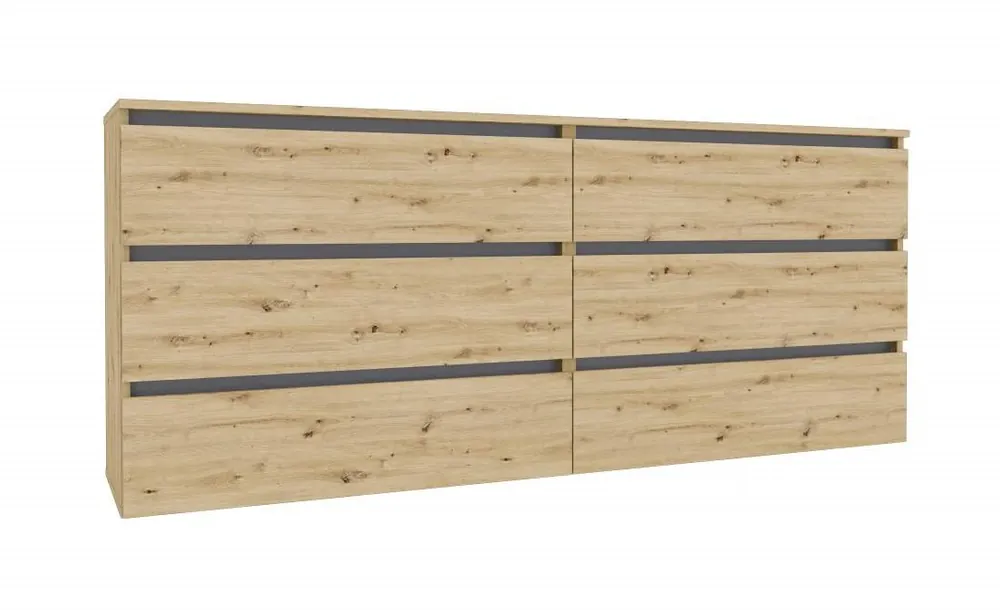 IDEA šuplíková komoda 1800, Oak Artisan / Grafite grey Akční Cena