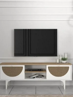 Jen Po Omezenou Doba RATUBI TV stolek na nožičkách, bílá/zafir/hazeran