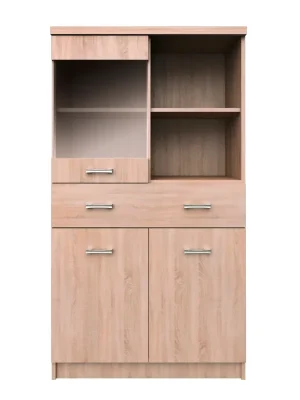 Expresní Doručení Vitrína 2D1W1S/80, dub sonoma, TOPTY TYP 34