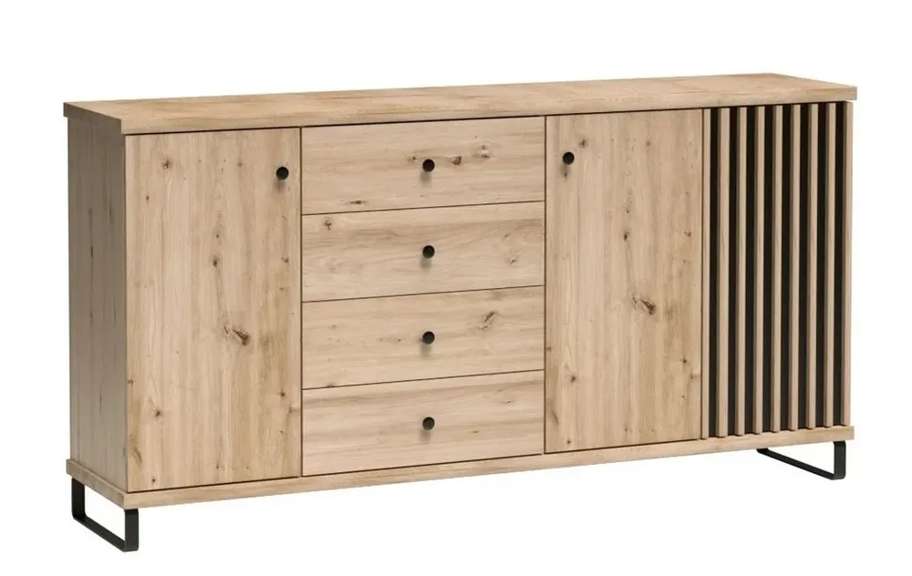 Komoda 3D4S BARBUS dub artisan/černá Originální