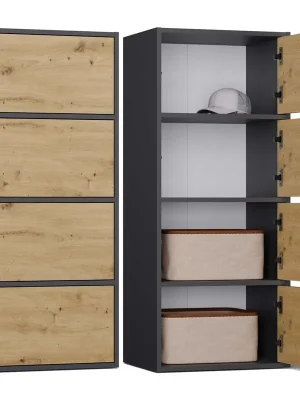 Komoda Almona 4D antracit/dub artisan Aktuální