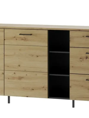 Komoda široká LUCAS 48 dub artisan/černá mat Must-Have