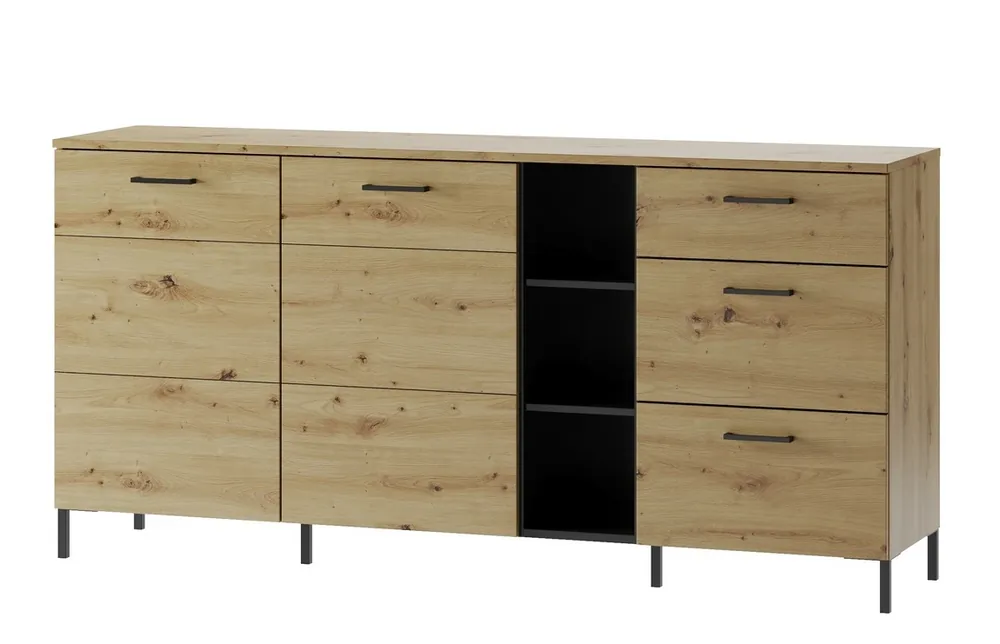 Komoda široká LUCAS 48 dub artisan/černá mat Must-Have