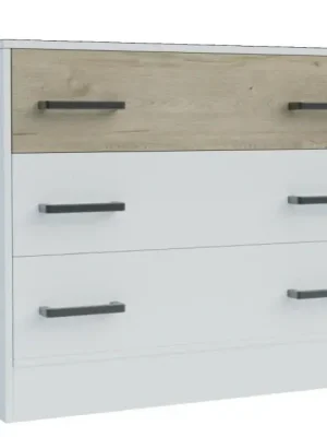 Komoda se 3 zásuvkami BOXBY, barva bílá mat/dub coastland satin Kup Teď