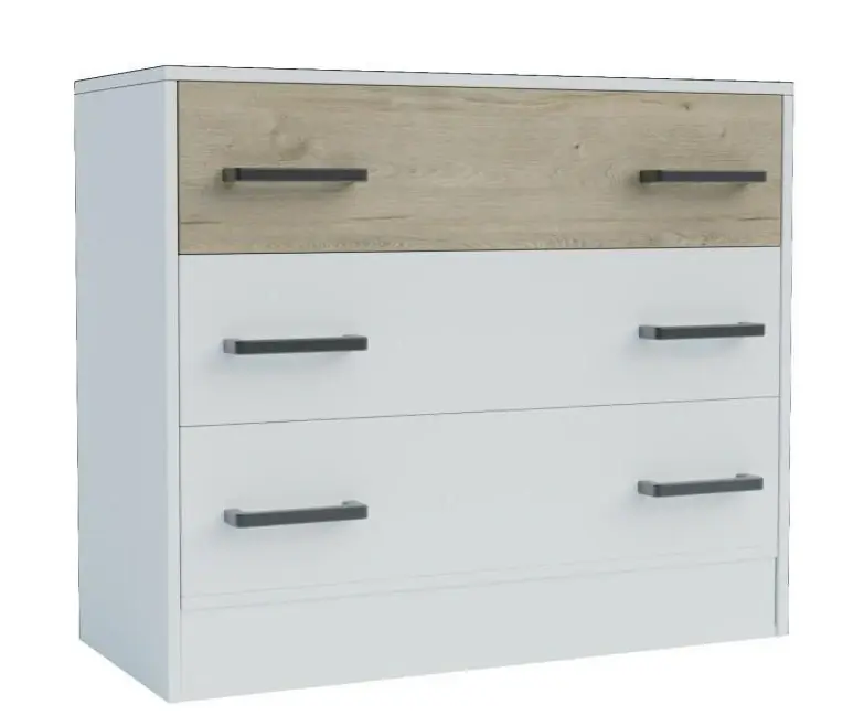 Komoda se 3 zásuvkami BOXBY, barva bílá mat/dub coastland satin Kup Teď