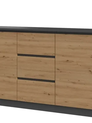 Komoda Malvína 2D3S 120 antracit/dub artisan Vysoce Kvalitní