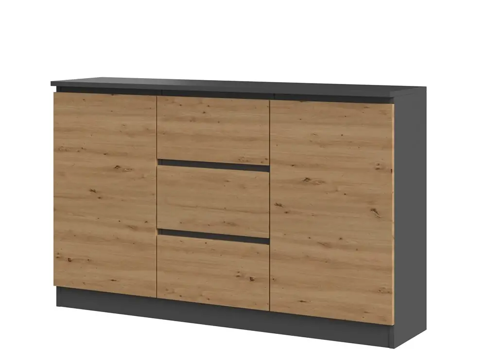 Komoda Malvína 2D3S 120 antracit/dub artisan Vysoce Kvalitní