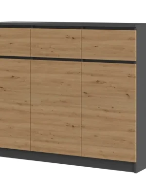 Komoda Malvína 3D3S antracit/dub artisan Bezpečná Platba
