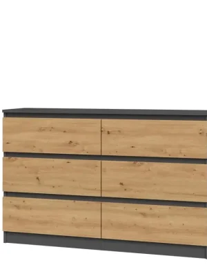 Finální Výprodej Komoda Malvína M6 120 antracit/dub artisan