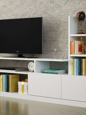 BREJO skandinávský TV stolek, bílá Levný