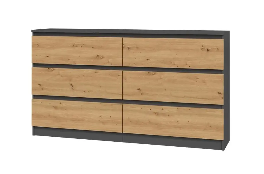 Komoda Malvína M6 140 antracit/dub artisan Vrácení Zdarma