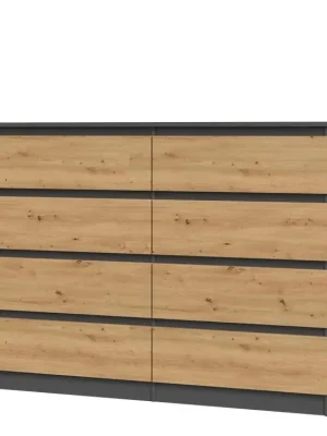 Komoda Malvína M8 120 antracit/dub artisan Novinka