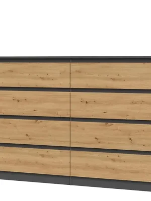 Akce Komoda Malvína M8 140 antracit/dub artisan