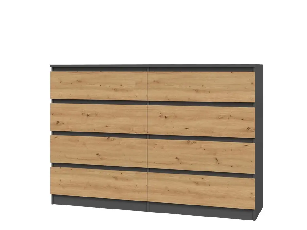Akce Komoda Malvína M8 140 antracit/dub artisan