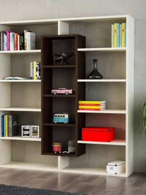 Zlevněný BULDAN designová knihovna, maple/wenge