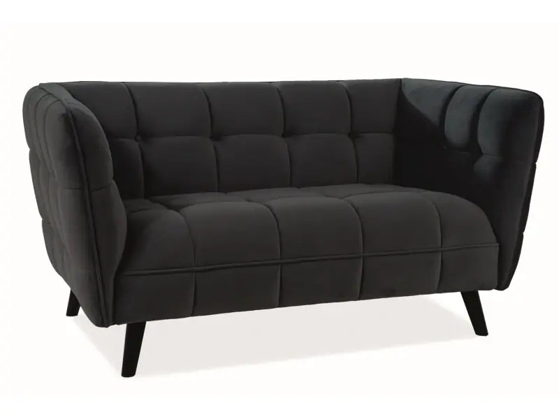Čalouněné dvojkřeslo KASI velvet 2 černá/wenge Nová Kolekce