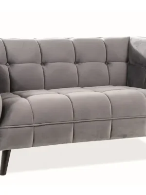 Čalouněné dvojkřeslo KASI velvet 2 šedá/wenge Originální