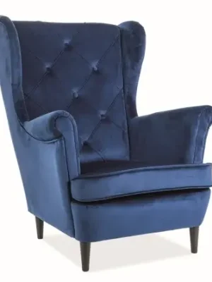Cenová Bomba Čalouněné křeslo LADY velvet modrá/wenge