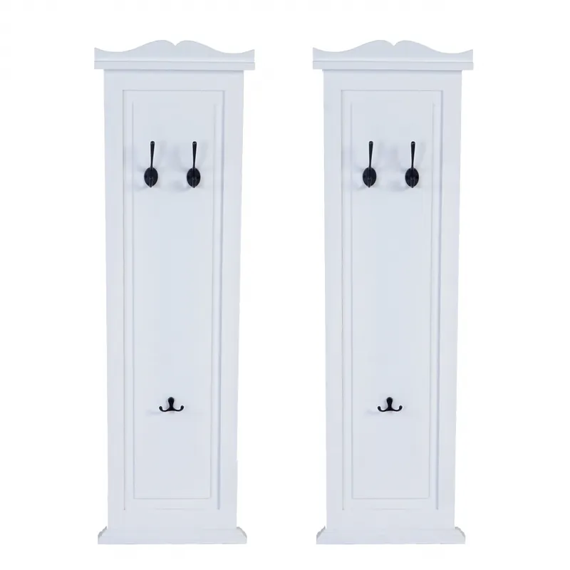 2x věšáková stěna s 3 věšáky 53016 - 109x28x3,5 cm, bílá Levný