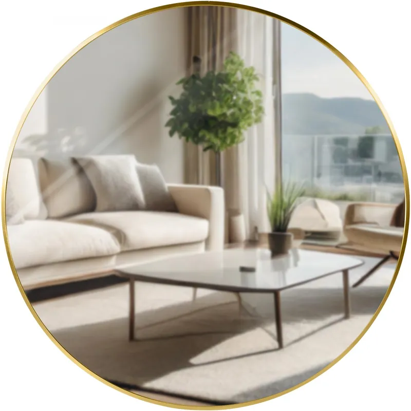 Nástěnné zrcadlo Elsie XL - 80x80 cm - Zlatá lesk Ihned K Objednání