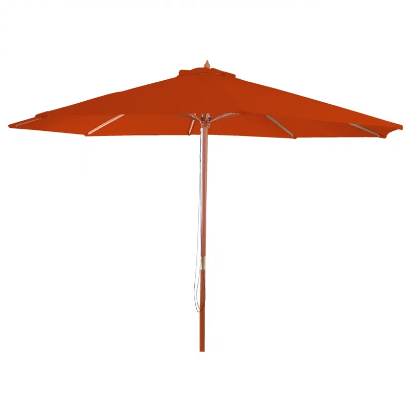 Cenově Výhodný Slunečník Florida Ø 3,5m - polyester/dřevo - terakota