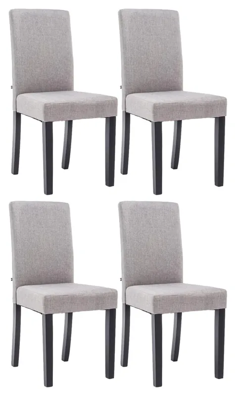Vysoce Kvalitní Jídelní židle Inn (SET 4 ks) - látka, nohy černé - Světle šedá