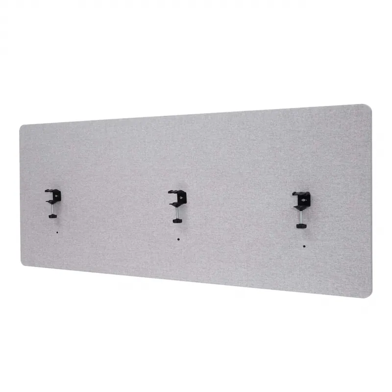 Bezpečná Platba Akustický panel na stůl HWC-G75 - dvoustěnná látka/textil - 60x160cm - šedá