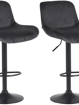 2x Barová židle Solon - samet, černý rám - černá Kup Teď