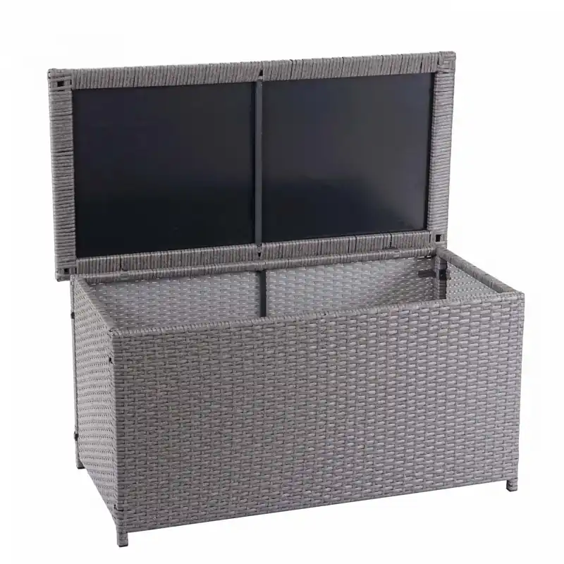 Polyratanový zahradní úložný box HWC-D88 - základní šedá, 51x115x59cm 250l Koupit Online