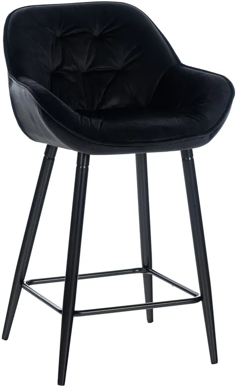 Must-Have Barová židle Gibson - samet, kovové nohy černé - Černá