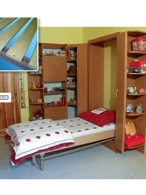 Bezpečná Platba Sklopná jednolůžková postel KOMPLET - typ (smrkové latě)