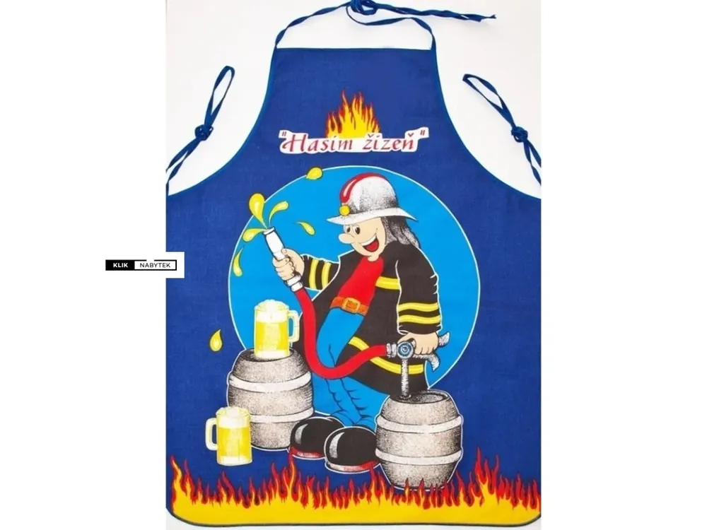Speciální Cena Zástěra kuchyňská Hasič - modrá