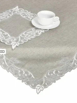 Celoroční vyšívaný ubrus - Hradní ornament - šedý Nízká Cena