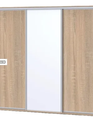 Ověřený Skříň ONYX - 2x plné dveře + 1x zrcadlo (š 210-270 cm/v 220 cm)