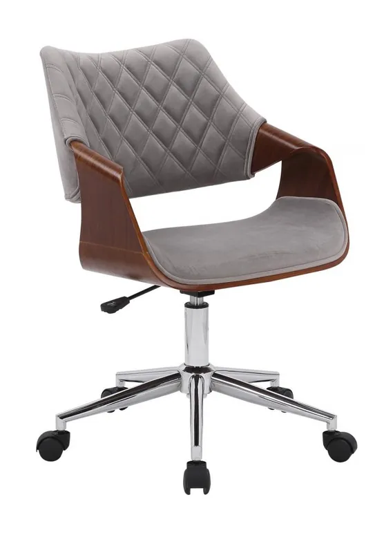 Zlevněný Designová kancelářská židle COLT - samet, ořech, šedá Halmar