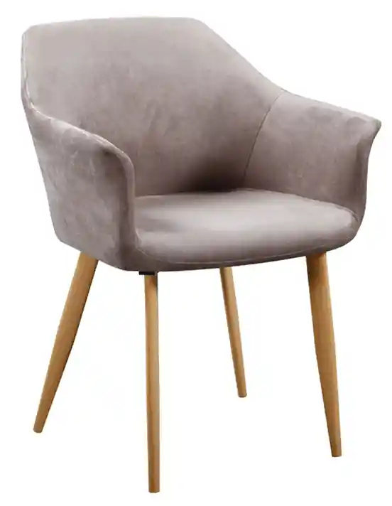Originální Designové jídelní křesílko ODOVEL — látka, kov/buk, více barev Kondela - Barevné provedení křesla ODOVEL Látka TAUPE/bukové nohy
