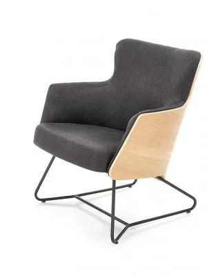Designové relaxační křeslo CHILLOUT — tmavě šedá / přírodní dub Halmar Cenový Hit