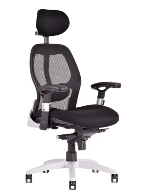 Ergonomická kancelářská židle na kolečkách SATURN – s područkami, více barev - Čalounění Saturn NET černá Vysoce Kvalitní