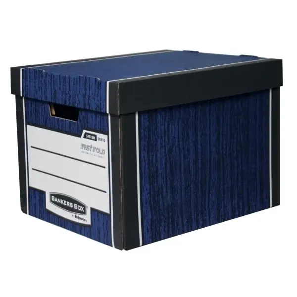 Archivační kontejner Fellowes Bankers Box Woodgrain 2 ks/bal, modrá Cenově Výhodný