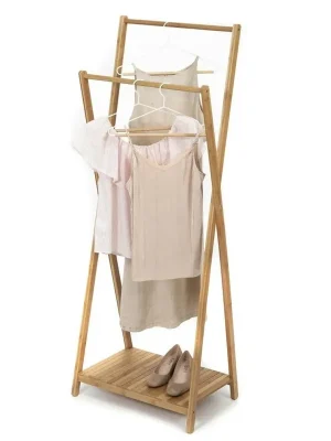 Bambusový věšák na oblečení Compactor Bamboo, dvojitý, hnědá Novinka